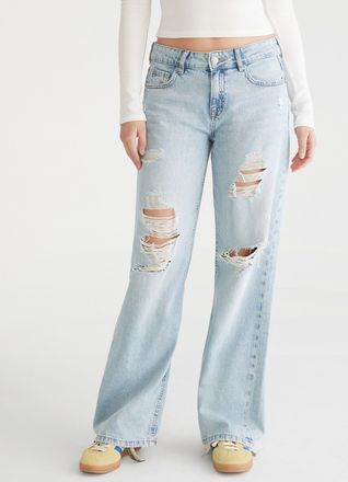 A&eacute;ropostale Low-Rise Baggy Wide Leg Lightweight Luxe Jean