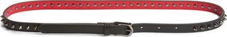 Christian Louboutin Cabata Spike Leather Belt in Q156 Black/Loubi/Gun Metal at Nordstrom, Size 70