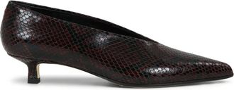 Aeyde Schoenen, Dames, Bruin, 41 EU, Leer, Clara Snake Print Hakken