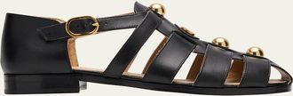 Valentino Garavani VLogo Stud Leather Fisherman Sandals