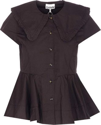 Ganni Black Oxford Shirt