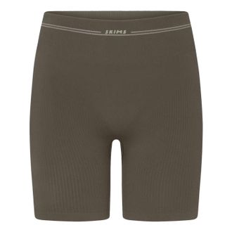 Nike (WMNS) Nike x SKIMS Ribbed Seamless 5 Biker Short Dusty Oakmoss SHSHO9724W-DOD