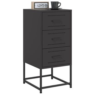 Berkfield Home Durable Bedside Cabinets 2 pcs Black 36x39x78 cm Steel | Size: 36 x 39 x 78 cm