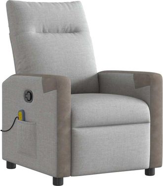 vidaXL Sillón de masaje reclinable de tela gris nube Vidaxl
