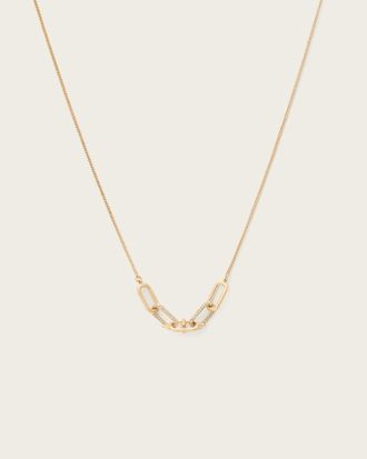 AllSaints Brass Laio Pave Link Necklace, Size: One Size
