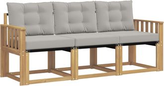 vidaXL Conjunto De Sof&aacute;s De Exterior 3 Uds. Blanco Y Gris Claro Vidaxl