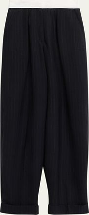 Officine G&eacute;n&eacute;rale Elma Italian Pinstripe Wool Pants