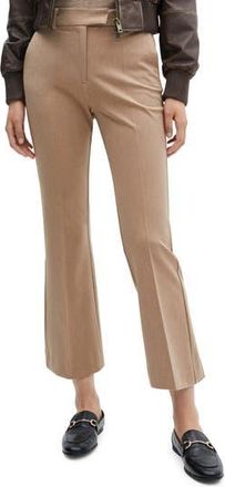 Mango Flare Leg Ankle Pants in Medium Brown at Nordstrom Rack, Size 12