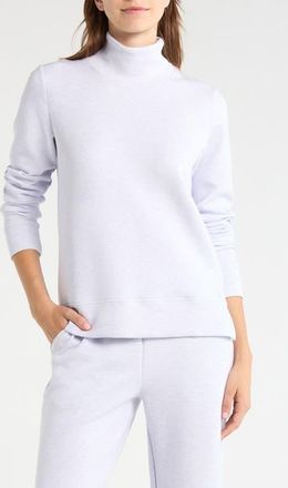 Lord & Taylor Dreamweave Recycled Polyester Blend Mock Neck Sweatshirt in Htr Sweet Lavender at Nordstrom, Size X-Large