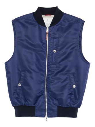 Brunello Cucinelli Gilet imbottito con zip - Blu