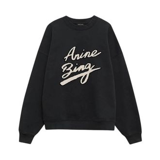 Anine Bing Jersey Color Black Anine Bing - Dames - Sweatshirts - Zwart - L - Katoen - Hoodies & sweatvesten