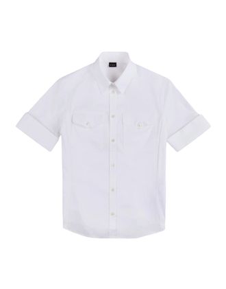 Fay Tailored Short-Sleeved Shirt with Classic Collar