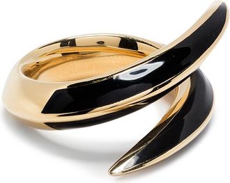Shaun Leane Sabre Deco gold vermeil-plated ring - unisex - Steel - J - Black