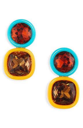 Lele Sadoughi Gem Duo Drop Earrings in Clementine Turquoise at Nordstrom