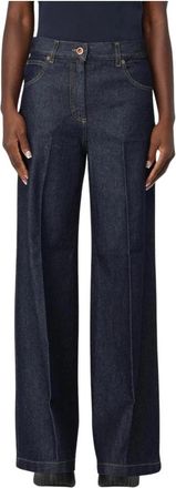 Aspesi Klassieke Blauwe Wide Leg Jeans - Dames - Loose Fit Jeans - Blauw - W28 - Katoen - Jeans