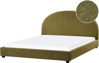 Beliani Waterbed Boucle VAUCLUSE 180 x 200 cm (EU Super King) Olive Green