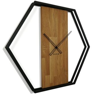 OEM Reloj De Pared De Madera Para Sal&oacute;n Loft Hexagon 80 Cm