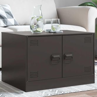 vidaXL Mesa De Centro Acero Negro 67x50x44 Cm Vidaxl