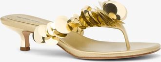 Michael Kors Loretta Sequin Embellished Metallic Sandal