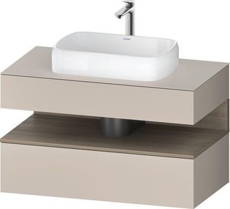 Duravit Duravit - Qatego Consola Mueble Bajo Lavabo, 1 Extra&iacute;ble, 1 Caj&oacute;n