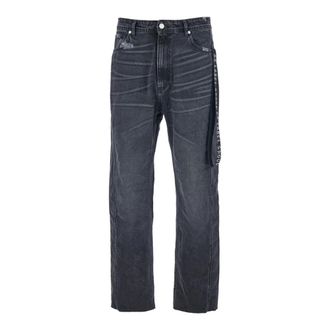 44 Label Group Jeans, Heren, Zwart, S, Katoen, Jeans met logopatch op de achterkant en zijband