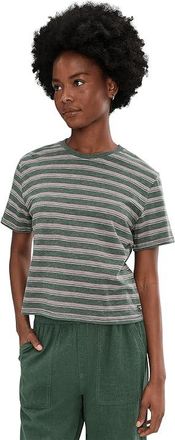 Toad&Co Boundless Jersey Short Sleeve Crew Womens Clothing Cilantro Pattern : LG, Cotton/Polyester