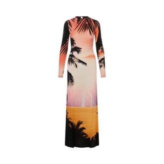 Paco Rabanne Maxi Dresses, female, Multicolor, Size: XS Robe Long Dress