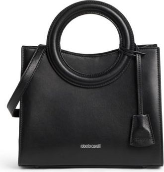 Roberto Cavalli Black Small Circular Tote Bag