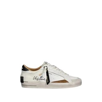 Crime London Kalfsleren sneakers - Heren - Schoenen - Wit - Maat: 43 EU Zijde