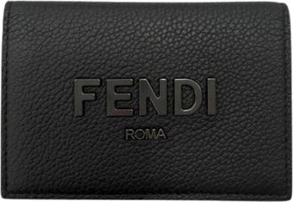 Fendi Pre-owned Business card case - unisex - Vintage Accessoires - Zwart - ONE Size - Leer - Vintage