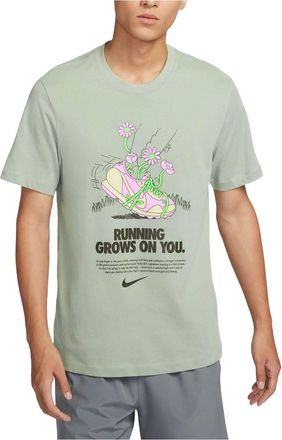 Nike Dri-FIT Graphic Running T-Shirt Asia Sizing Light Green FZ8066-370