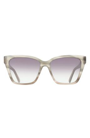 Ferragamo 57mm Rectangle Sunglasses in Striped Taupe Beige at Nordstrom