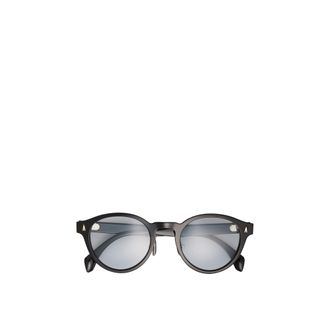 Moncler Moncler Ember Round Sunglasses, Unisex, Black, Size: 49