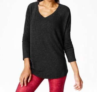 Calvin Klein Performance V Neck Top In Black