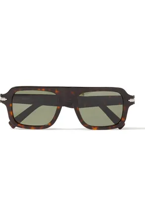 Dior DiorBlackSuit N2I Square-Frame Tortoiseshell Acetate Sunglasses