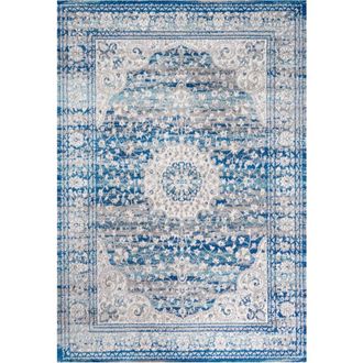 Jonathan Y Designs Scala Ornate Bohemian Medallion Area Rug in Blue/dark Gray at Nordstrom, Size 2Ft 0In X 8Ft 0In