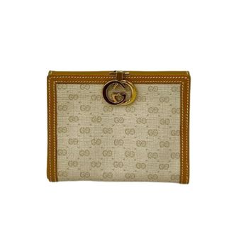 Gucci Pre-owned Wallets, female, Beige, Size: ONE SIZE Pre-owned Micro GG Leather Bifold Wallet