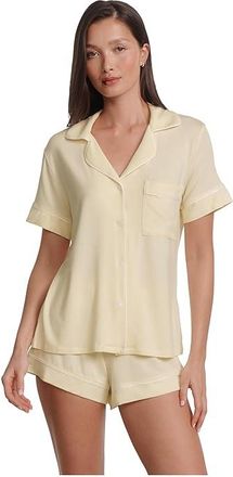 Eberjey Gisele Relaxed Short PJ Set Womens Pajama Sets Buttercream : 2XL, Spandex/Modal