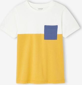 Vertbaudet Jungen T-Shirt, Colorblock ocker