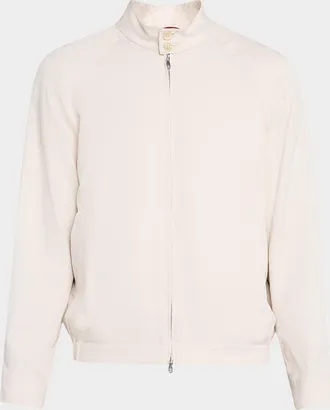 Brunello Cucinelli Men & apos;s Linen and Silk Full-Zip Bomber Jacket
