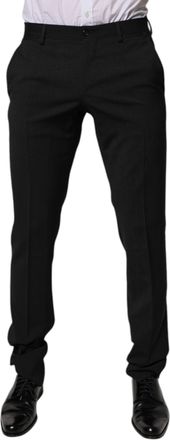 Dolce & Gabbana Black Polyester Tapered Formal Men Dress Mens Pants