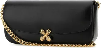 Alexander McQueen Womens Flower Crossbody Bag Black Skull