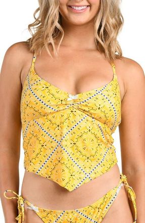 Citrus Sunshine Midkini Bikini Top in Dandelion at Nordstrom, Size X-Small