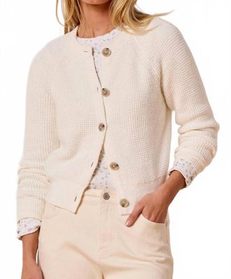 Nic+Zoe Waffle Tuck Cardigan In Classic Cream