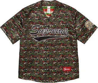 SUPREME SS26 Floral Jacquard Baseball Jersey Black SUP-SS26-140-BLK