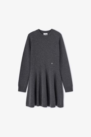Ganni Mixed Grey Wool Mini Dress - Size XXS