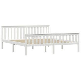 Berkfield Home Bed Frame White Solid Pinewood 180x200 cm Super King