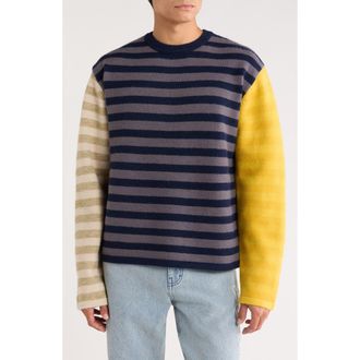 Honor The Gift Mixed Stripe Sweater in Navy at Nordstrom, Size X-Large