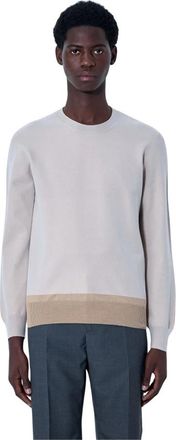 Maison Margiela Fijngebreide Trui met Ronde Hals - Heren - Ronde hals truien - Beige - L - Truien & Vesten
