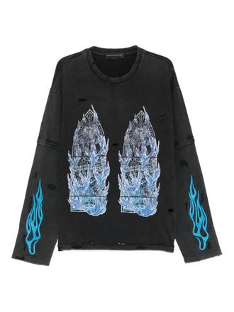 Who Decides War by Ev Bravado Flame Glass sweatshirt - men - Cotton - L - Grey